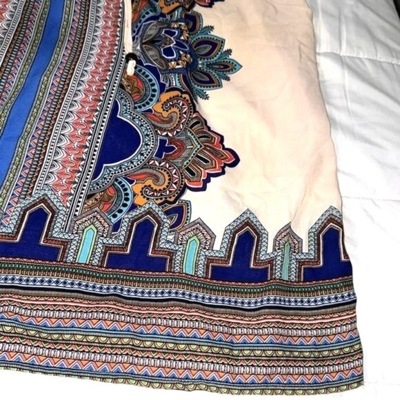 Cynthia Rowley Womens 2X Sleeveless Boho Print Top With Tie Neck & Vibrant Multi - Picture 7 of 9